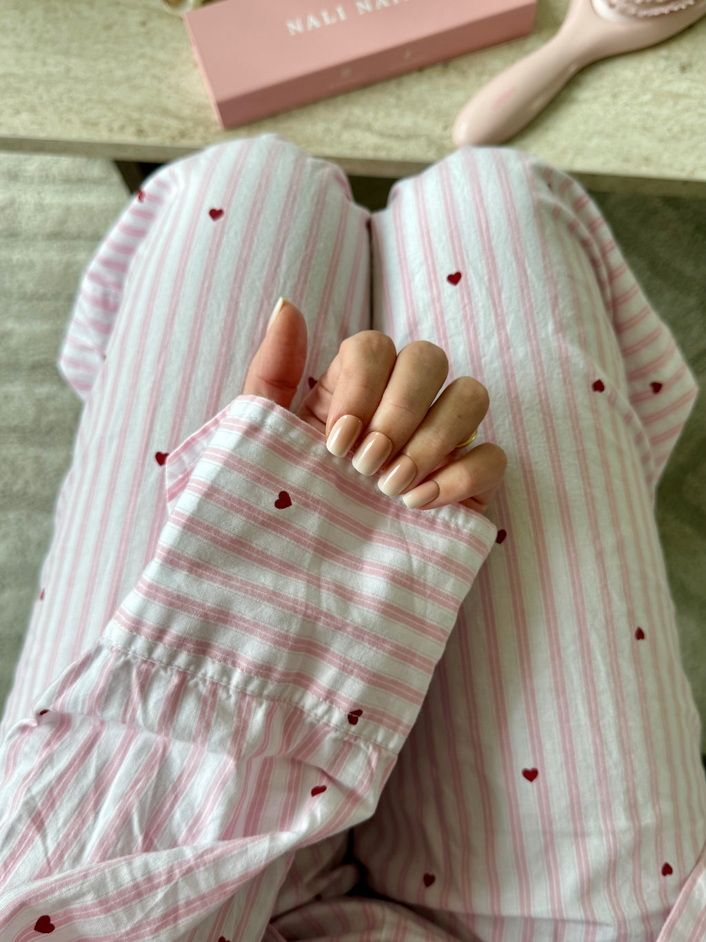 French Ombre Square reusable press-on nails