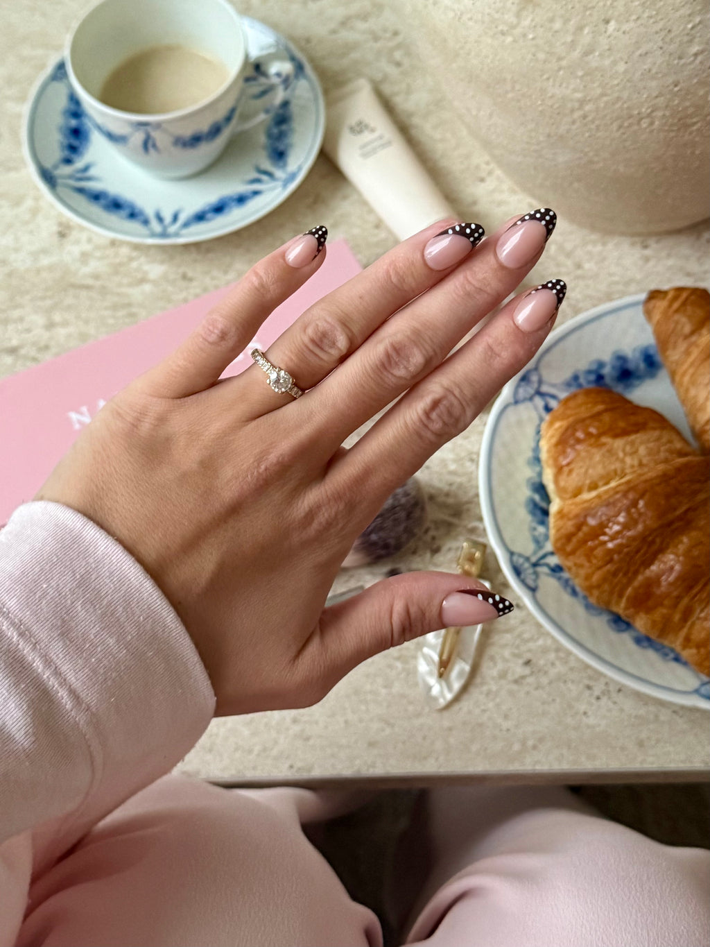 French Polka Coco reusable press-on nails