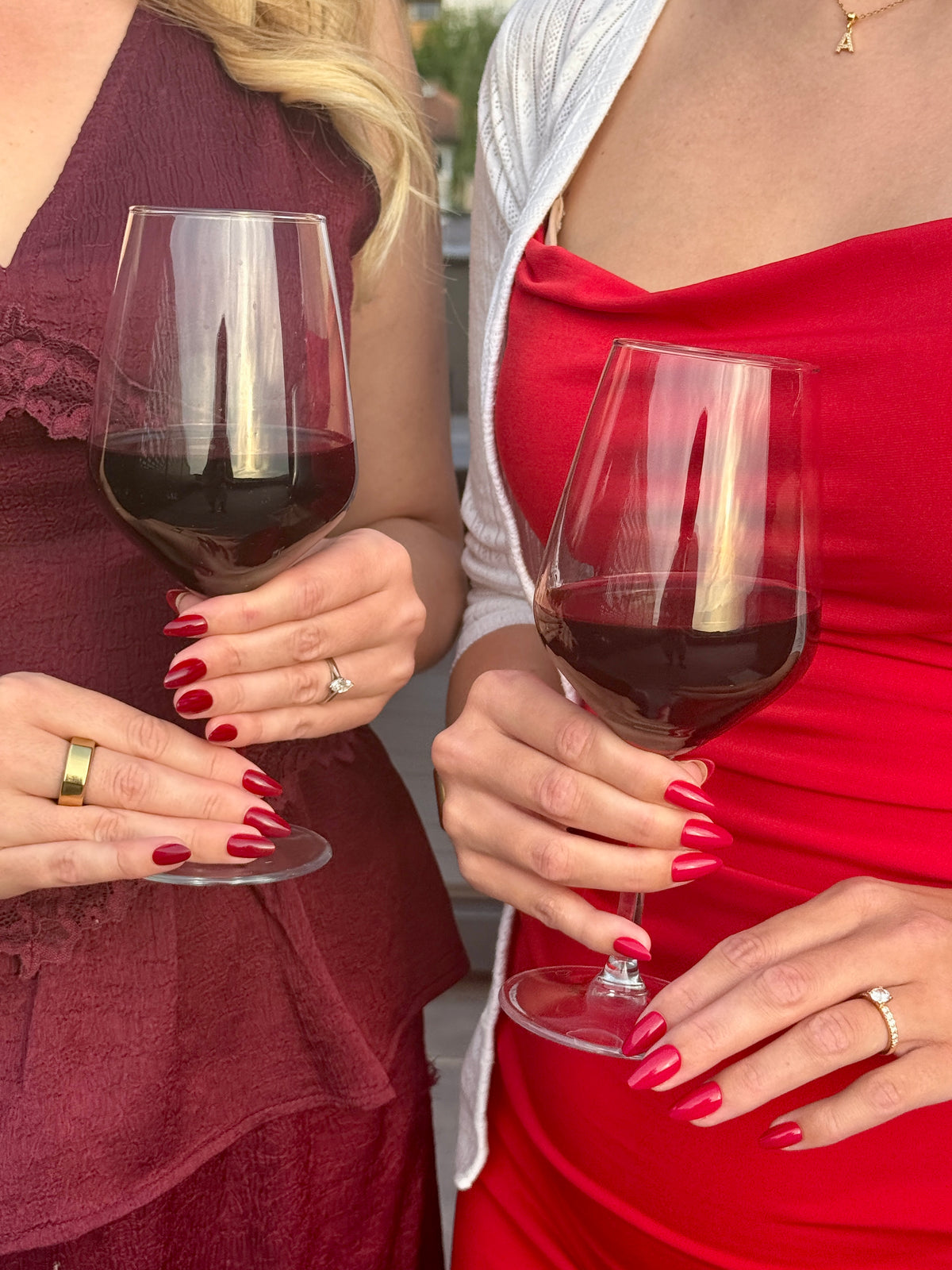 Merlot Red reusable press-on nails