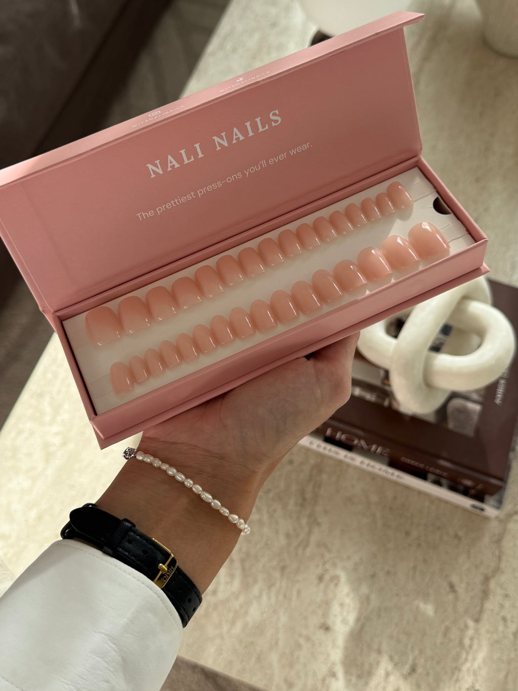 Ballet Slippers Square reusable press-on nails