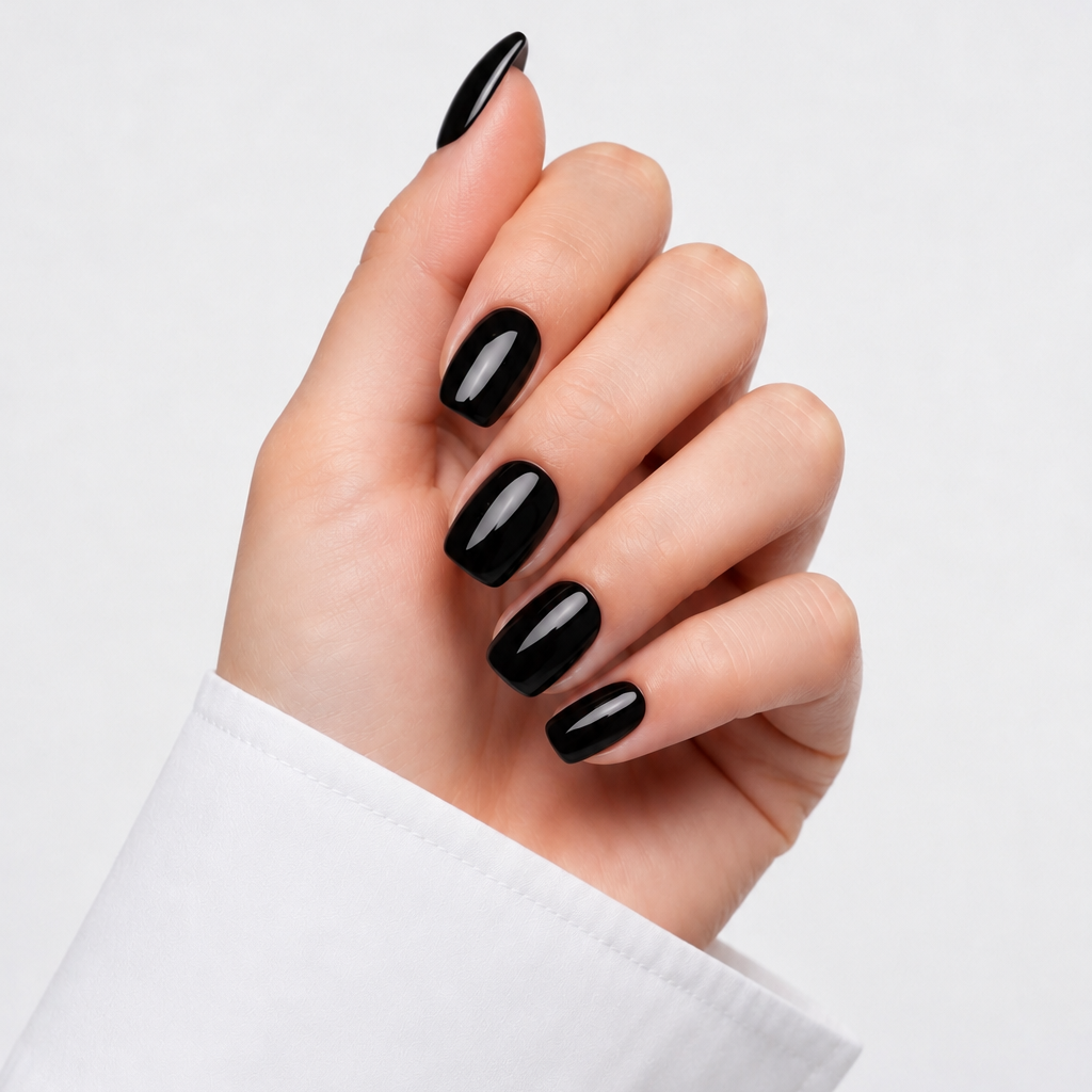 Noir Baby Square reusable press-on nails